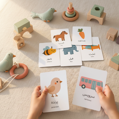 first words flashcards: english-farsi (afghanistan)